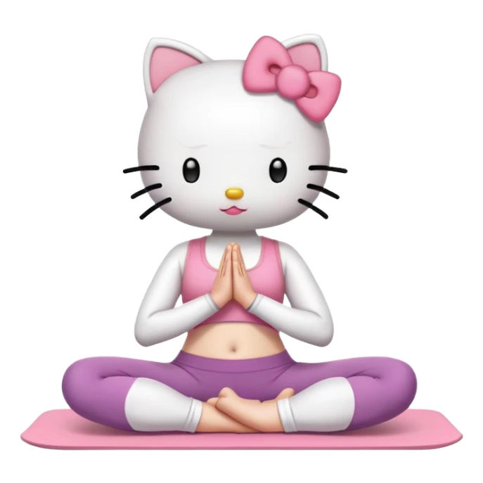 Hello Kitty doing yoga sticker