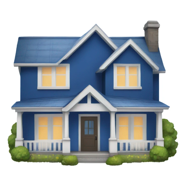 Sapphire colored ranch style house  sticker