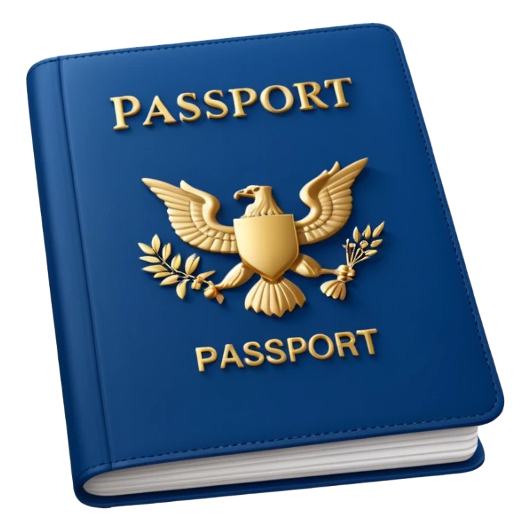 An open passport sticker