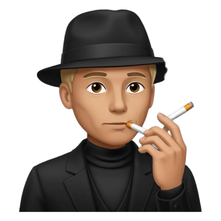 man in black smoking sticker