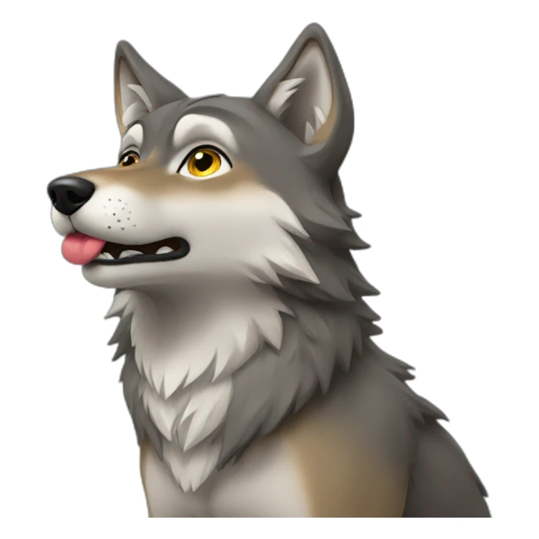 female wolf sending a kiss sticker