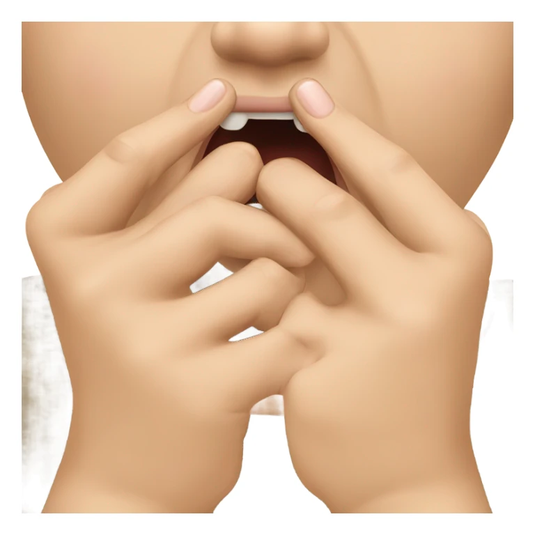 Biting nails sticker