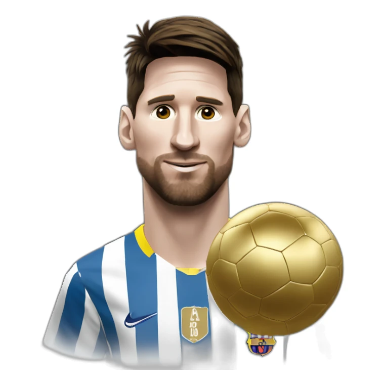 Messi soulevant un ballon d'or sticker