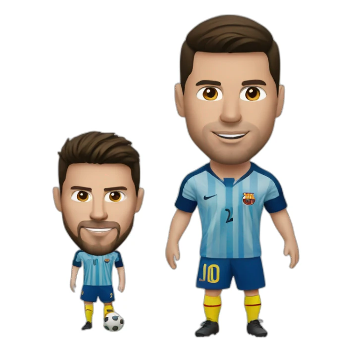 Messi acosté de Ronaldo sticker
