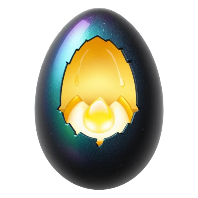 black glittery egg cracked open sticker