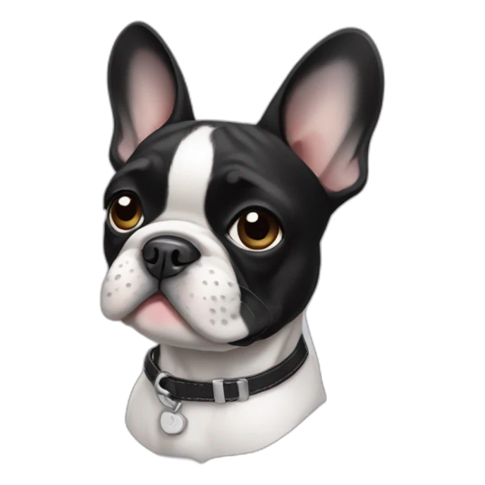 Black and white Frenchie sticker