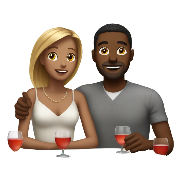white couple on a date sticker