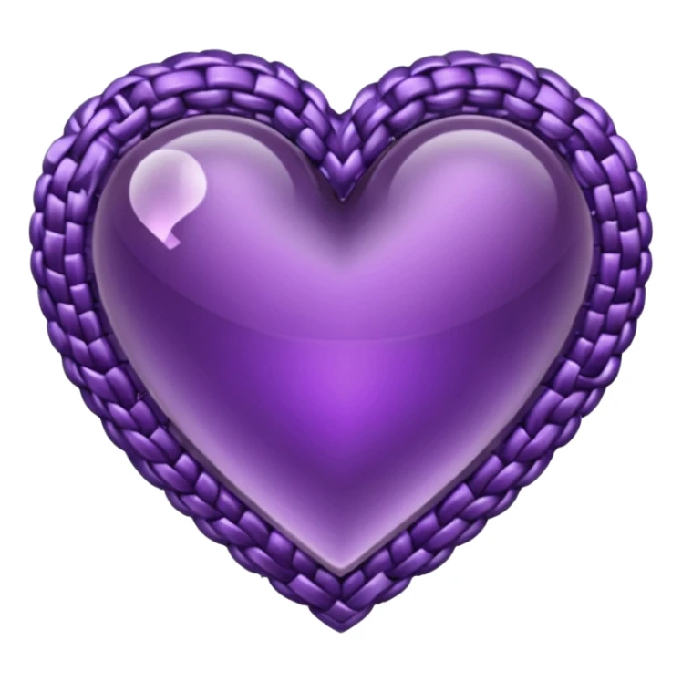 purple heart with a woven texture sticker