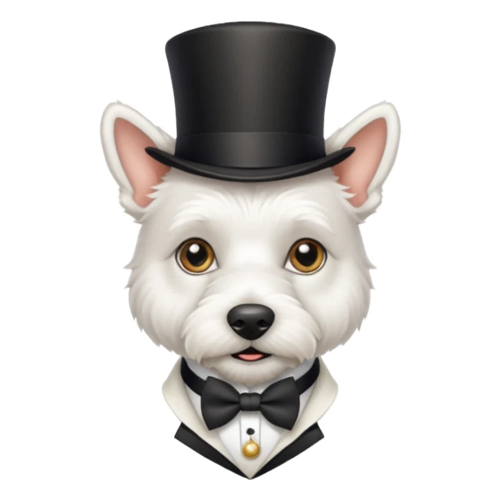 white terrier gentleman sticker