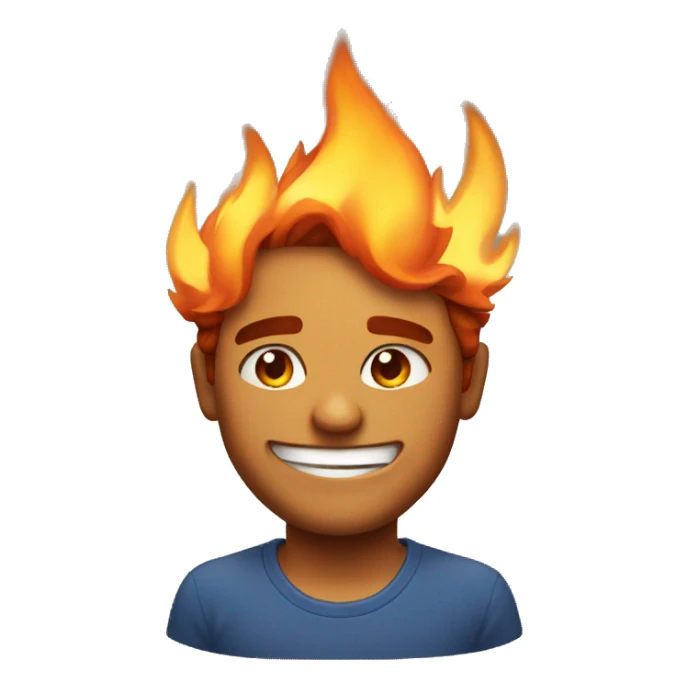 Smirking with fire  sticker