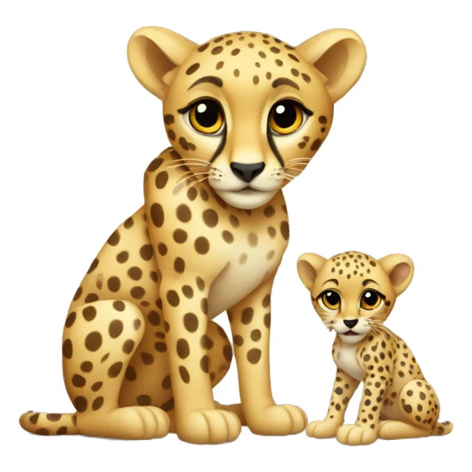 Baby Cheetah with mom sticker