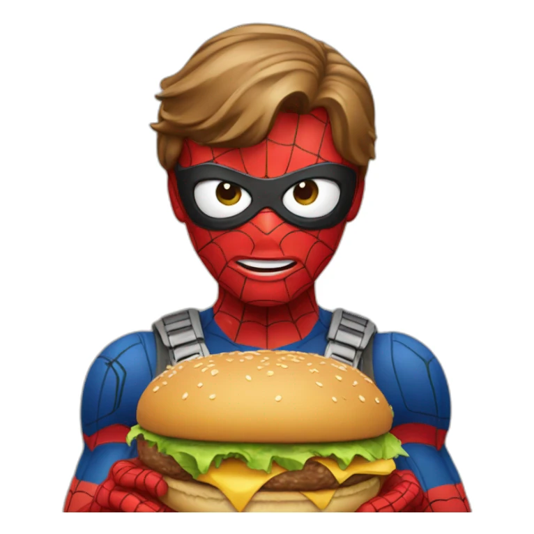 Spider-Man eating hamburger sticker