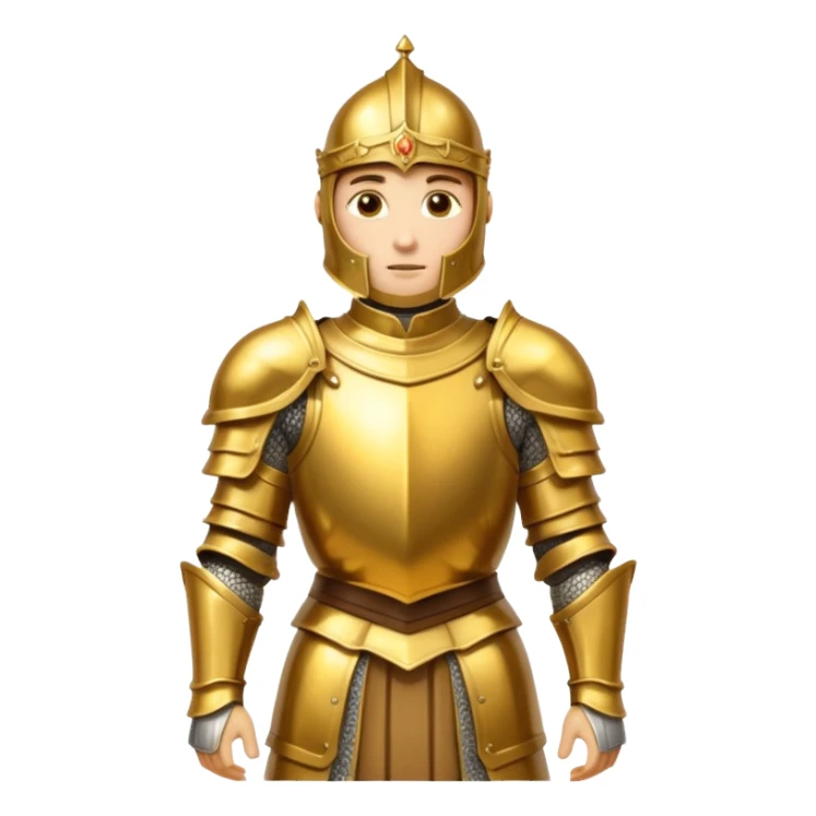 a knight in gold armor sticker