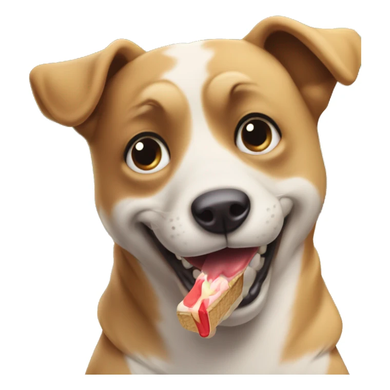 Perro comiendo un helado en el parque  sticker