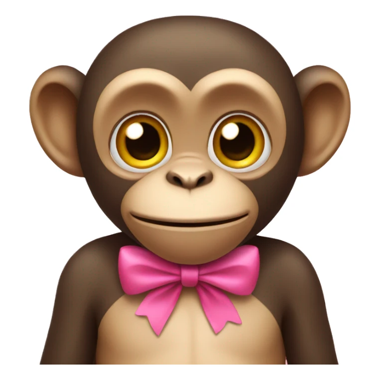 A monkey with a pink bow sticker