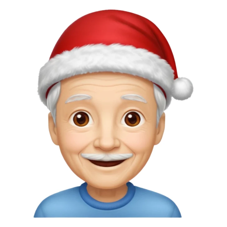 elderly with red xmas hat sticker