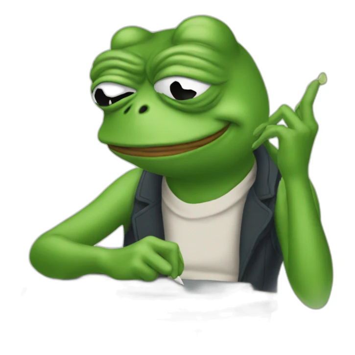pepe frog signing sticker
