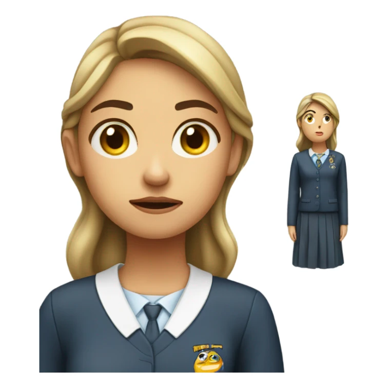bored female student uniform sticker