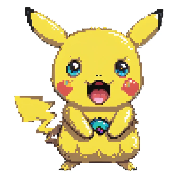 surprised shocked Pikachu with open mouth sticker