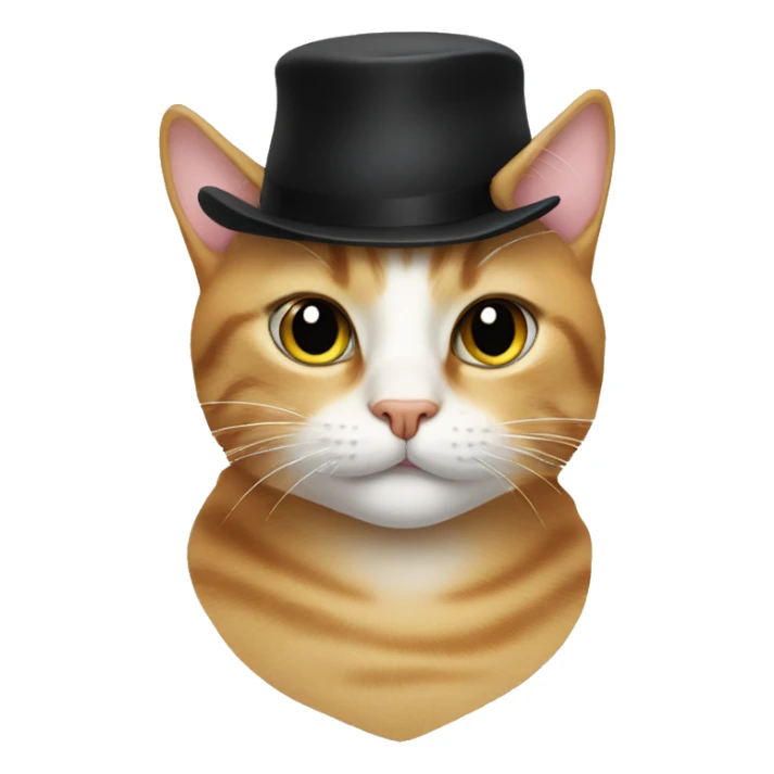 Cat with black hat  sticker