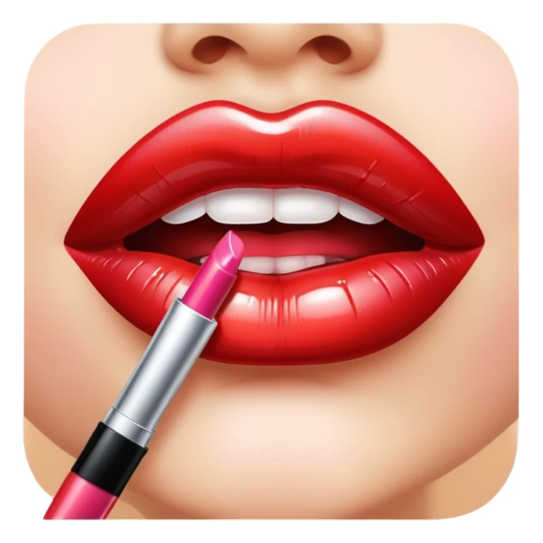 Lips with lip gloss and with lip liner  sticker