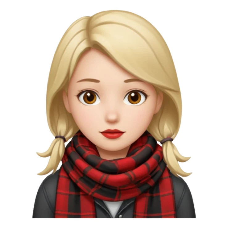 Girl with plaid scarf sticker