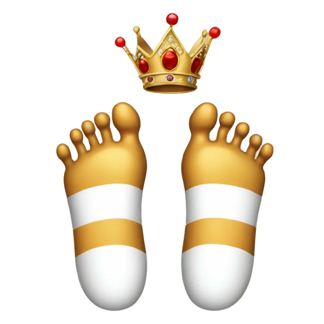 feet with crown and text "Five Years" sticker