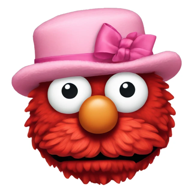 Elmo wearing a tiny pink bow on his head sticker