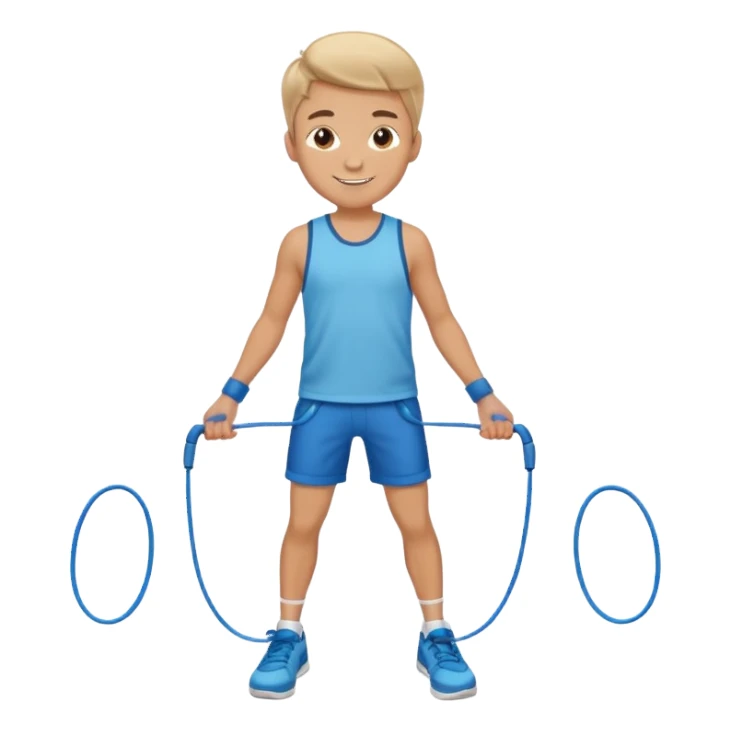 Boy with Skipping Rope on feet pose sticker