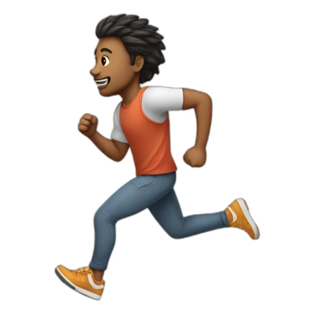 Running from the side in casual attire sticker