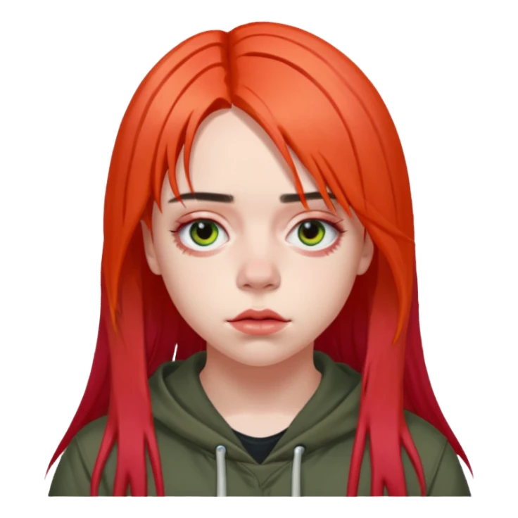 Billie ellish with red roots sticker