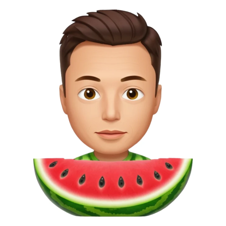 Elon musk in watermelon body sticker