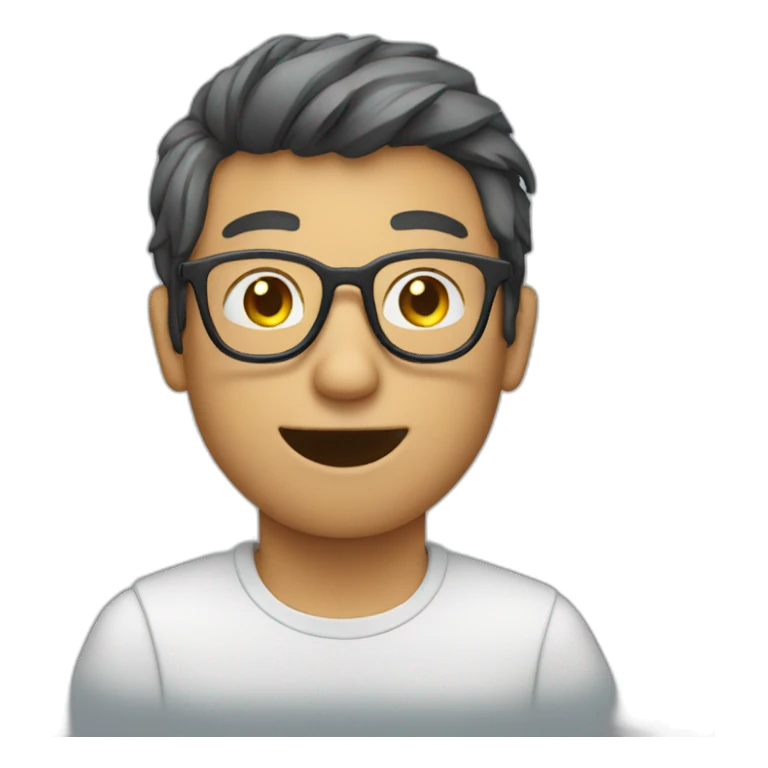 Guy with glasses drinking water sticker