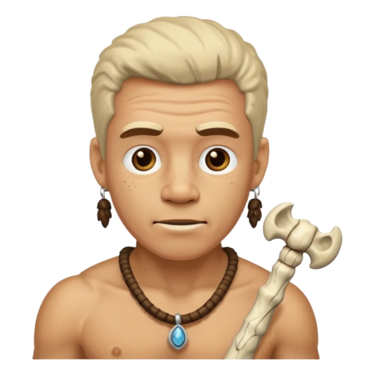Stone age man  with Bone Necklace sticker