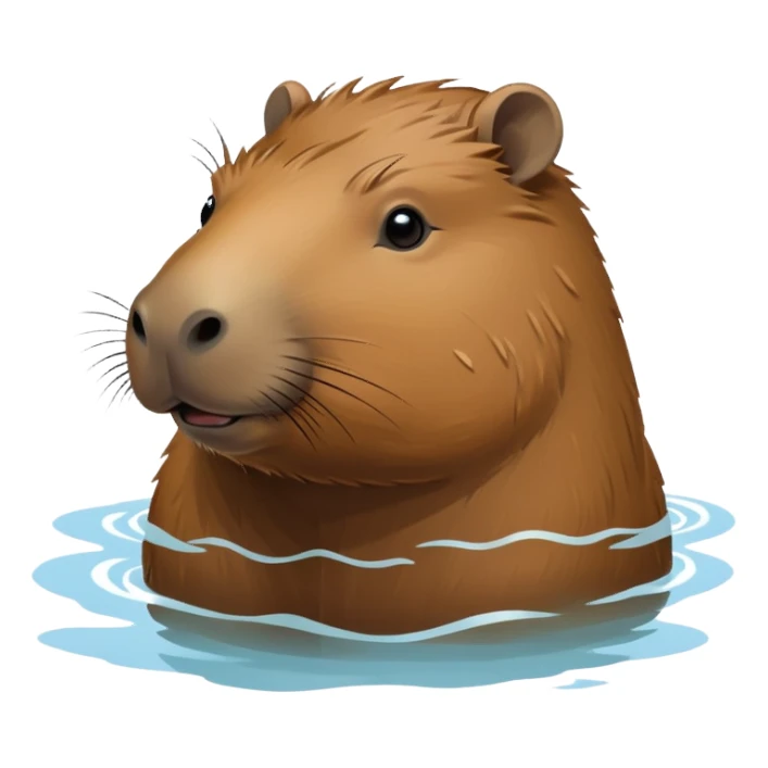 Capybara swimming sticker