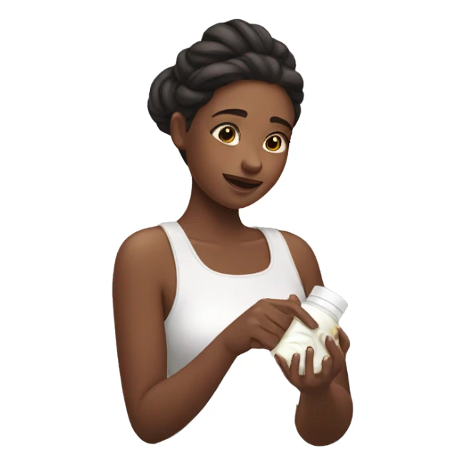 girl putting on moisturiser  sticker