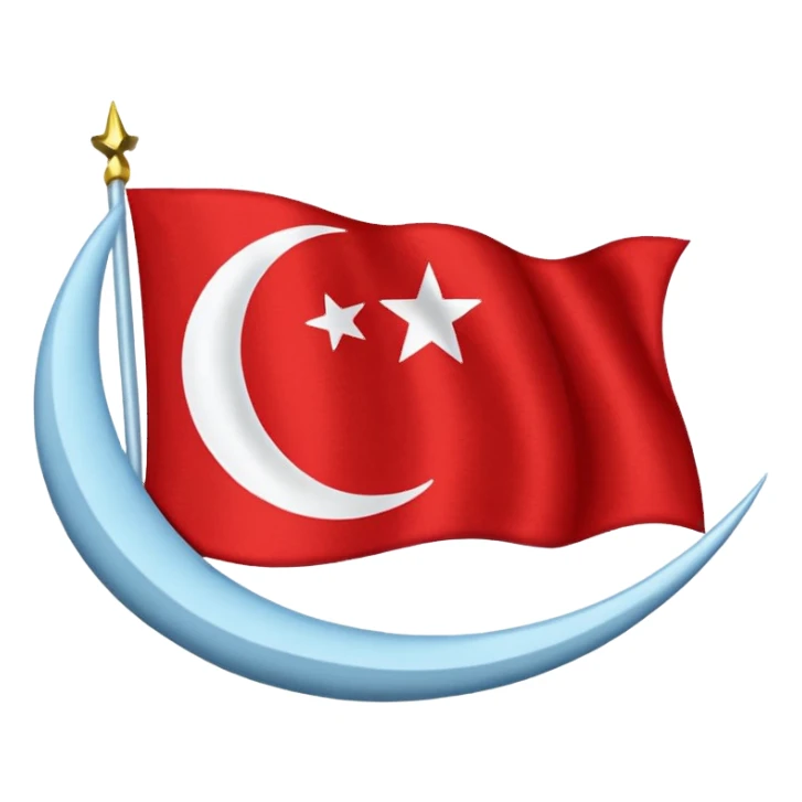 Turkish flag in light blue sticker