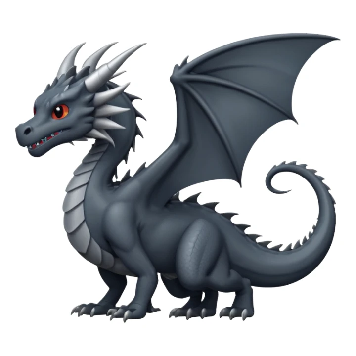a minimalistic simple dark gray dragon sticker