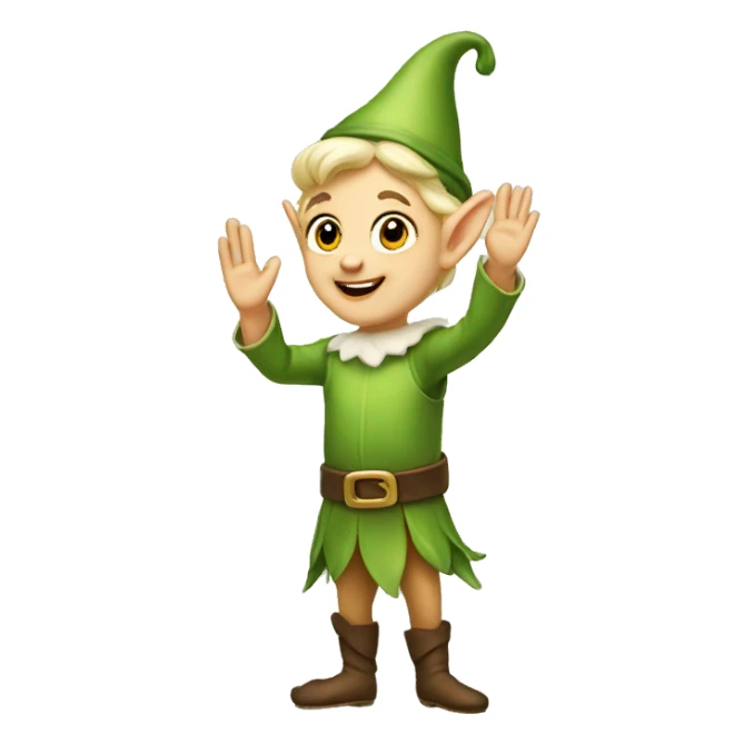 fairy tale elf waving sticker