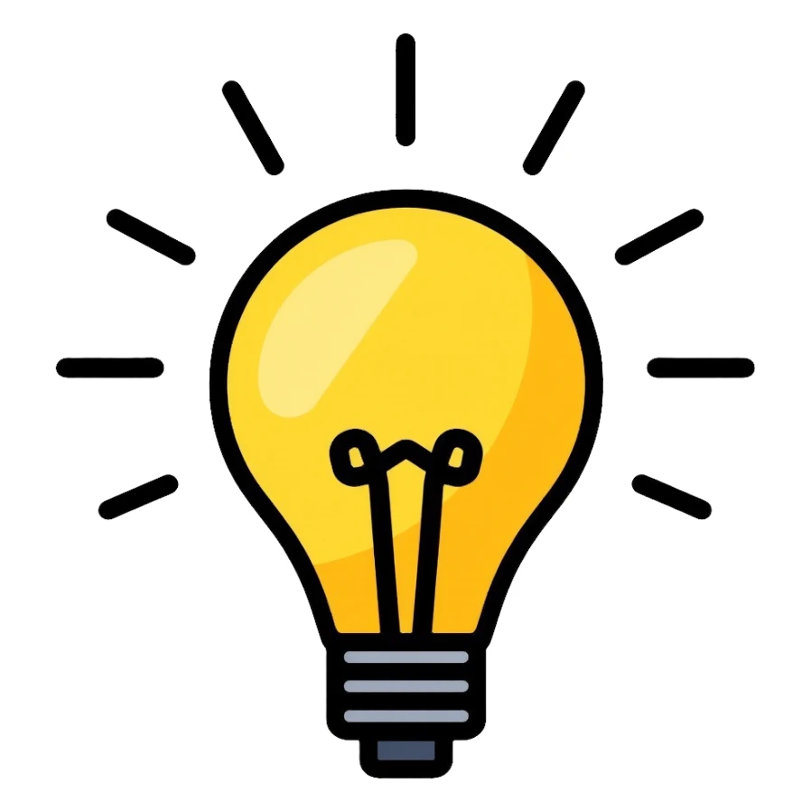 yellow light bulb with rays sticker