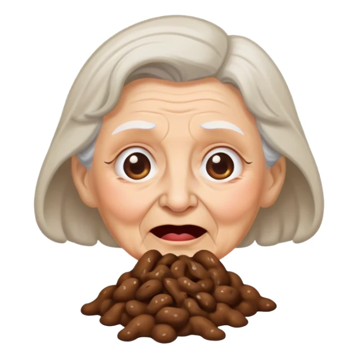 Old lady playing poo sticker