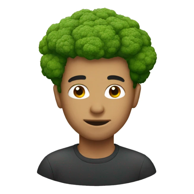 man with broccoli hair sticker