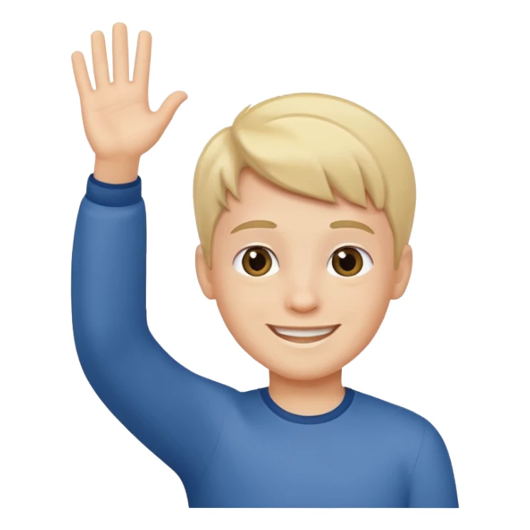 Boy waving  sticker