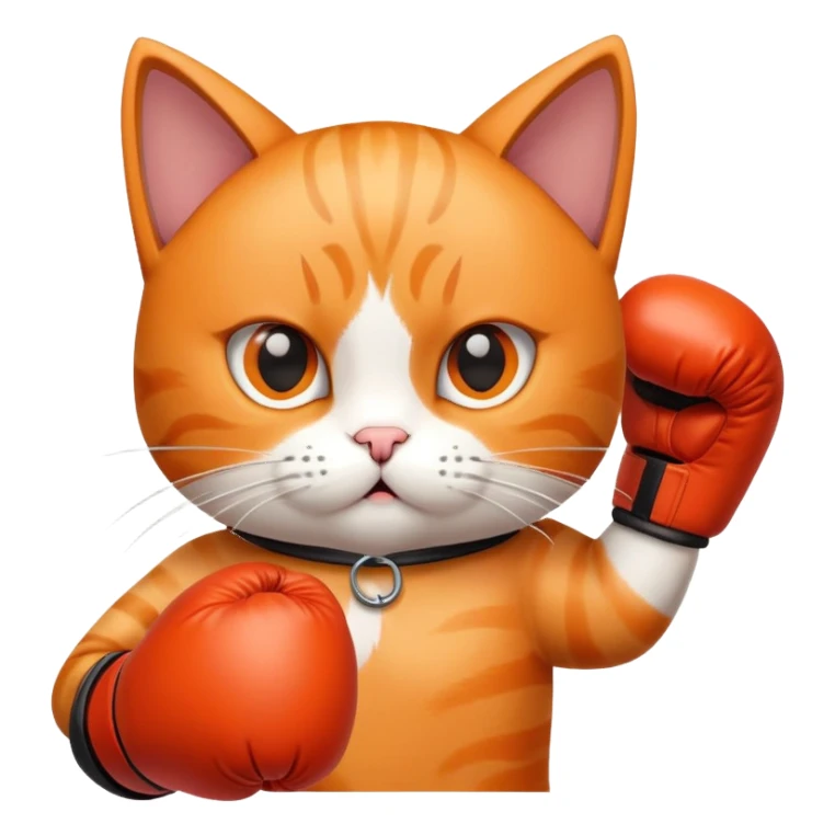 Cat wearing boxing glove sticker