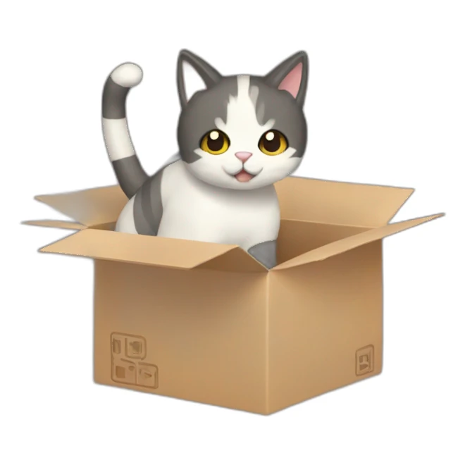 8-bit Cat in box sticker