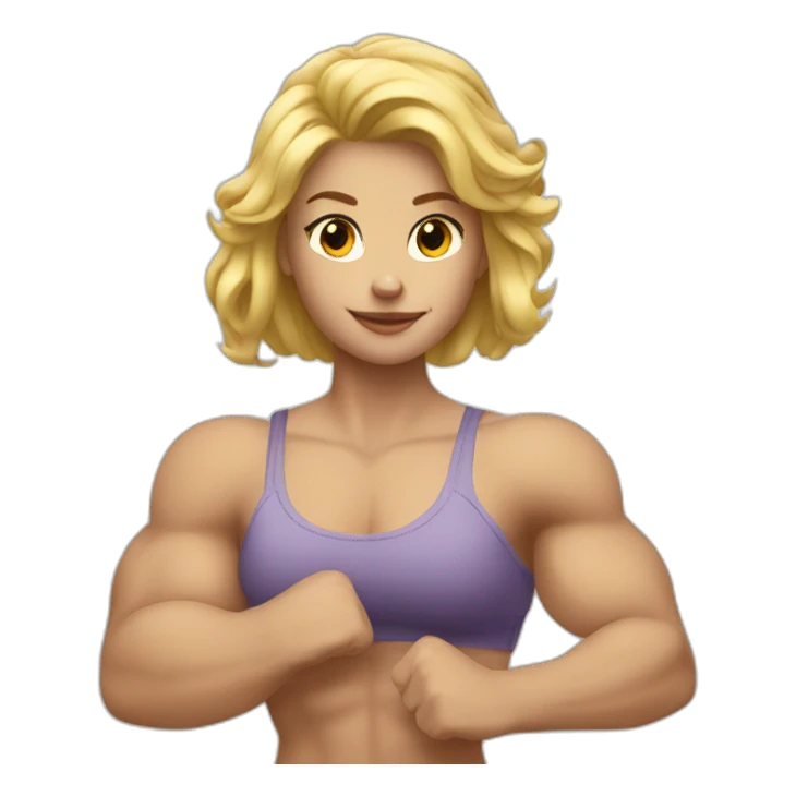Strong muscle arm blonde girl sticker