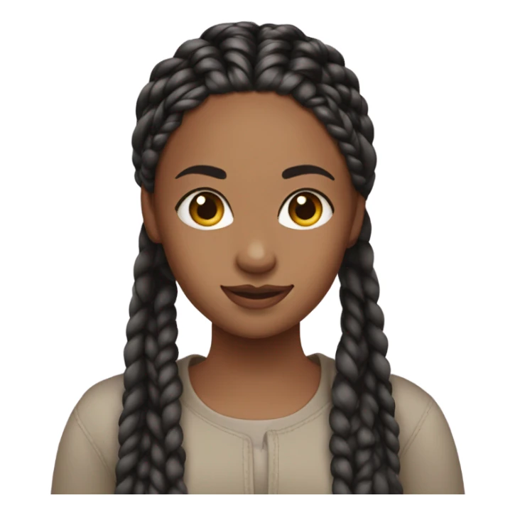 Girl with tight box braids on head sticker