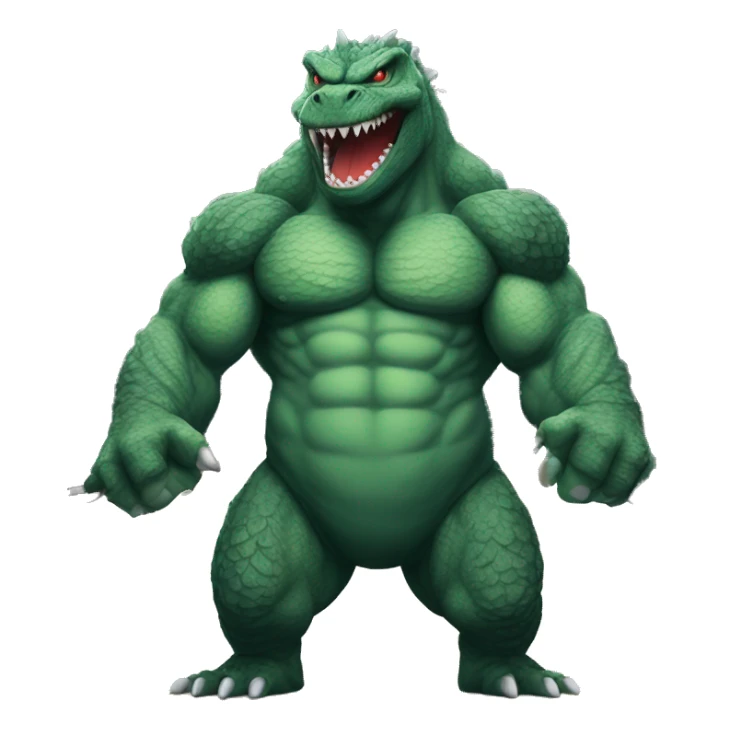 strong godzilla at gym sticker