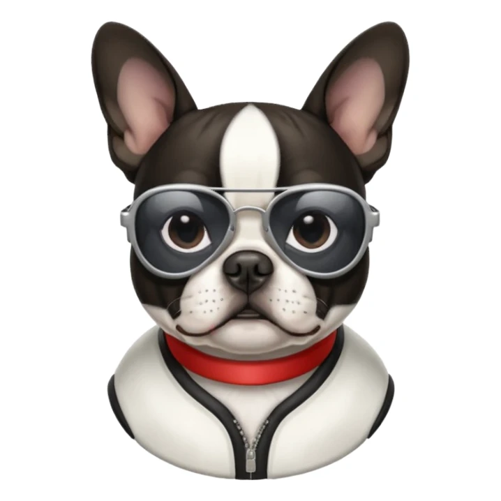 Boston Terrier with Baseball Sunglasses sticker