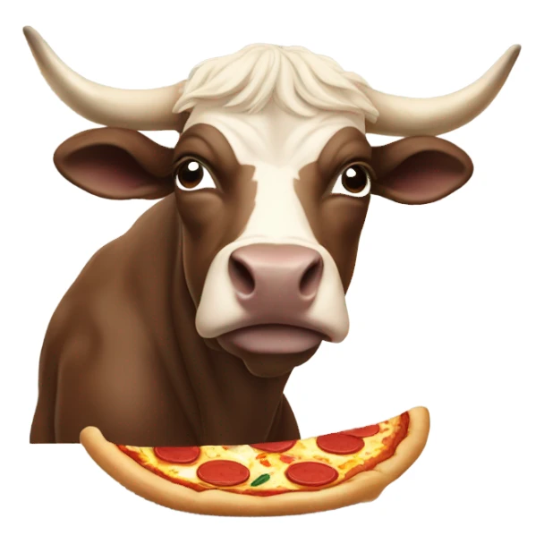 Taurus bull eating pizza sticker